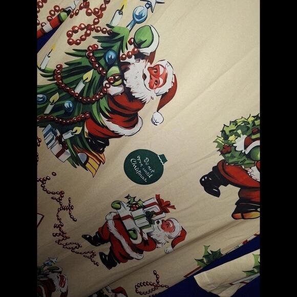 New Holiday Dress Maxi Cotton Stretch Retro Festive, Size Large **So Cute** - Picture 4 of 8